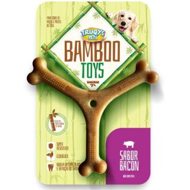 Imagem de Brinquedo Mordedor para Cachorros Médios Grande Osso maciço com sabor 