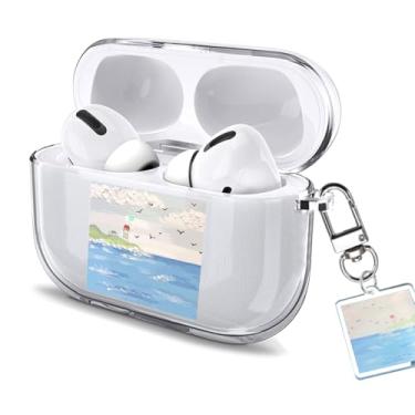Imagem de Watefull Capa para AirPods Pro 3 fofo com chaveiro mosquetão 2025, Clear Air Pods Pro 3 capa macia com desenho animado anime kawaii com ornamento para crianças, meninos, meninas e mulheres (farol)