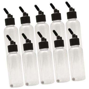 Imagem de Fancyes Conjunto de 10 frascos de reposição para aerógrafo de dupla ação com esferas de mistura, acessórios para artistas, recipientes transparentes em PP, 60ml