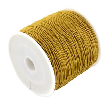 Imagem de 100 jardas/rolo 0,8 mm fios trançados de nylon Goldenrod cordão de nó chinês para joias cordas de miçangas para artesanato faça você mesmo Kumihimo pulseiras de macramê para fabricação de suprimentos
