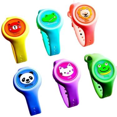 Imagem de Pulseira Repelente Infantil Contra Mosquitos e Pernilongos Bracelete Com LED Antimosquito Relógio Repelente Proteção Natural e Segura Para Crianças