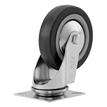 Imagem de Mtx Rodizio De Borracha Cinza + Pvc Giratorio Sem Freio 4-100 M Suporta Até 55 Kg