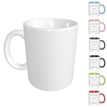 Imagem de Caneca personalizada/foto personalizada, texto ou logotipo, caneca de chá personalizada com mensagem ou imagem | Ideia de presente personalizada para homens e mulheres, pai, mãe, amigos branco