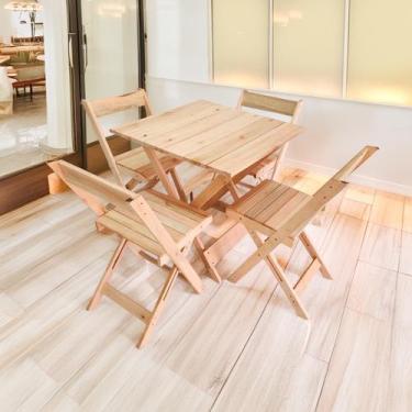 Imagem de Conjunto de Mesa para bar com 4 Cadeiras Dobráveis Madeira - Ismalu, N
