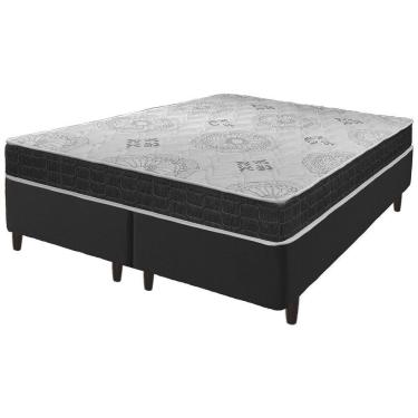 Imagem de Cama Box King Size Preto + Colchão San Francisco D33 193cm