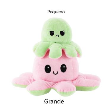 Imagem de Polvo Reversível Humor Grande Tiktok Pelúcia Rosa/Verde