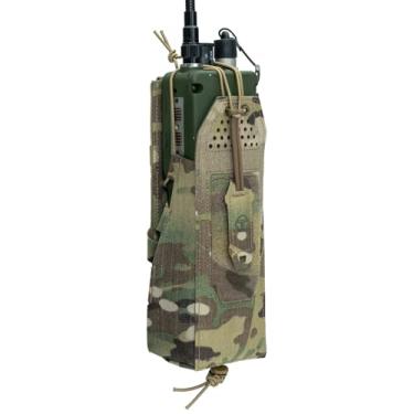 Imagem de TOPTACPRO Coldre de rádio universal tático militar resistente para walkie talkie bidirecional bolsa de nylon para PRC148/152 MPU5 (camuflado)