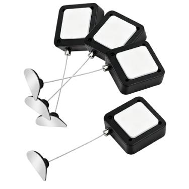 Imagem de Cabo retrátil de controle remoto de 2 m, trava de cabo de controle remoto - correia atualizada com alça de bloqueio ajustável para controles remotos de TV, controles de jogos, tablets (pacote com 4)