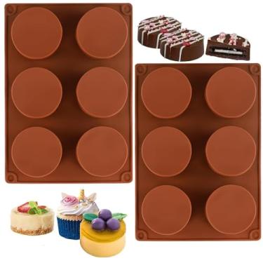 Imagem de BAMUTU Molde de silicone para biscoitos de chocolate, moldes de Oreos cobertos de cilindro redondo, 2 moldes de cozimento para biscoitos, mini sabão, mini bolo, pudim, geleia, muffin, molde de