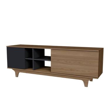 Imagem de Rack Para Tv Até 65`` Com 2 Portas E Nichos 160cm Lars - Preto