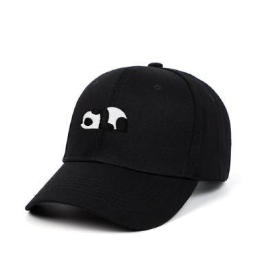 Imagem de Boné de beisebol Pandas Anime Snapback Hat de algodão preto unissex - 