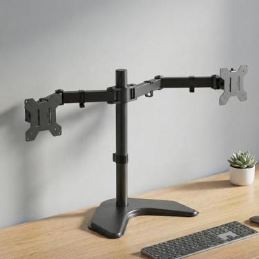 Imagem de Suporte Monitor Duplo com braço articulado monitor – suporte articulado com Ajuste de Altura e Rotação, Design Reforçado e Ergonômico, Ideal para Mesa de Trabalho. VESA 75x75 e 100x100