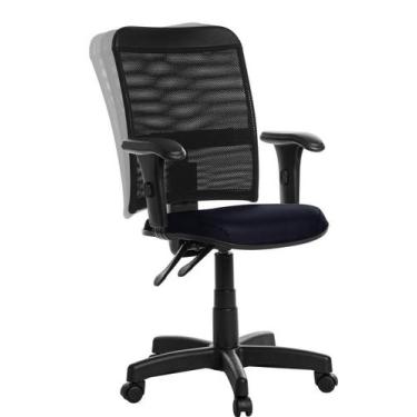Imagem de Cadeira De Escritório Ergonômica Tela Com Braço Rce:Azul Escuro - Gold