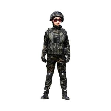 Imagem de Fantasia Tática Militar Infantil Camuflada Para Halloween, Traje De Ex
