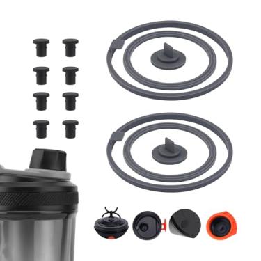 Imagem de 14 peças de substituição de junta para garrafa elétrica de proteína VOLTRX 680 g, com 8 peças de anel de vedação de silicone antiderrapante junta à prova de vazamento para tampa de bico livre de BPA
