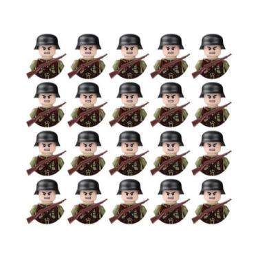 Imagem de Conjunto De Blocos De Montar Militares Da Segunda Guerra Mundial 20 Pe