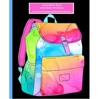 Imagem de Composition Notebook Wide Ruled 110 Pages: Backpack Tye Dye Notebook 7.5 x 9.25 for Kids Teens Adults Blank Book Notes Wide Lined Essay Fun for Journals