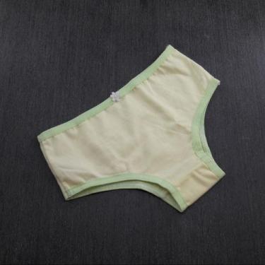 Imagem de Calcinha Infantil em Algodão Cor:Viés Erva Doce/ AmareloTamanho:M - Te