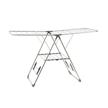 Imagem de Prateleiras de secagem de roupas al suporte dobrável rack de secagem de aerofólio interno de aço inoxidável rack de secagem de roupas para casa a (cor: A)