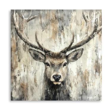 Imagem de Kunstorner Arte de parede de veado imagens de animais selvagens da floresta pôster para decoração de quarto e cozinha tamanho 61 x 61