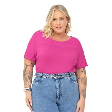 Imagem de Blusa Visco Tricot Plus Size Secret Glam Rosa, Plus G3, Rosa