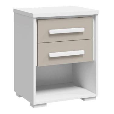 Imagem de Mesa de Cabeceira com 2 Gavetas Angra Rimo - Móveis Rimo, Branco/Off W