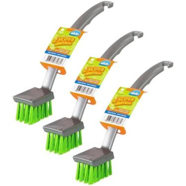 Imagem de Escova Multiuso Com Cabo Quadrada Alklin para Limpeza Multiuso Objetos