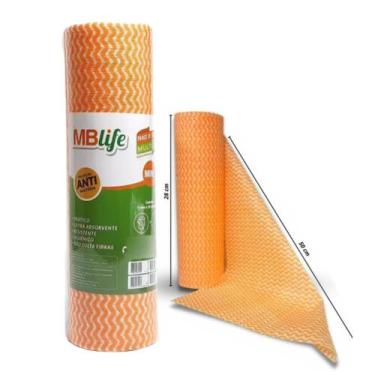 Imagem de Pano de Limpeza Microfibra Multiuso Rolo MBlife Azul Laranja ou Verde 