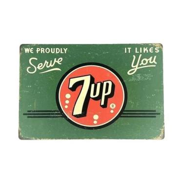 Imagem de Placa De Metal Retro Vintage Cola 7-UP, Arte De Parede Para Cozinha, B