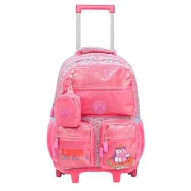 Imagem de Mochila Escolar 2em1 Rodas e Costas Petit Unicornio Baby 13990 - Xeryu