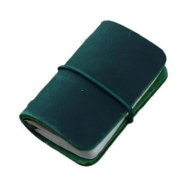 Imagem de Caderno De Couro Pequeno, Mini Sketchbook Vintage Retro, Organizador P