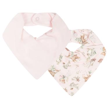 Imagem de Kit Com 2 Babadores Bebê Bandana Floresta Rosa - Hug