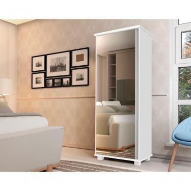 Imagem de Armário Multiuso Com Espelho Quarto Casal Cor Branco Luxo