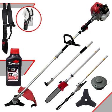 Imagem de Motopodador de Galhos Toyama Bipartido 43cc 1,8HP 9.200rpm Com Carretel de Nylon + Lâmina 3 Pontas + Sabre 10 Polegadas + Extensor + ÓLEO TOYAMA 2T