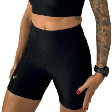 Imagem de Short Feminino Multibolsos Corrida Caminhada Academia Boa Compressão Indrills Running Slim Preto-Feminino