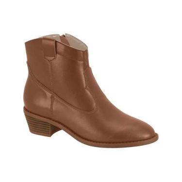 Imagem de Bota Moleca Country Cano Curto Marrom Com Salto Bloco Avela, Avela, 37