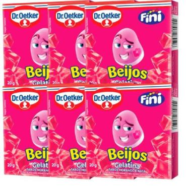 Imagem de Kit 6 Gelatina Fini Beijos Dr. Oetker 20gr