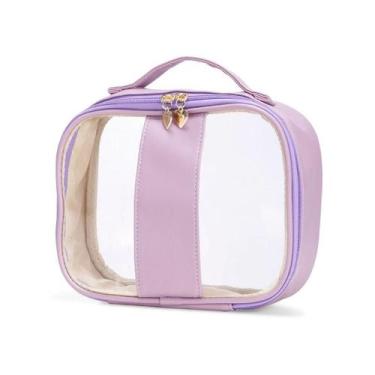 Imagem de Necessaire Impermeável de PVC e PU - Personalizada - no-brand, Fucsia,