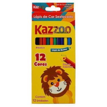 Imagem de Lápis de Cor 12 Cores Sextavado Kaz Zoo