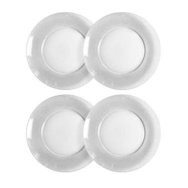 Imagem de Conjunto de Pratos de Sobremesa Gema Plus de Vidro 19cm - Durax, 4 peç