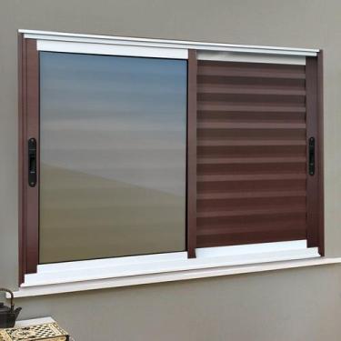 Imagem de Veneziana Elite 3 Folhas Moveis 120 x 120 Vidro Reflex Cinza/Mix Corte