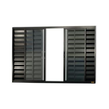 Imagem de Veneziana Confort 6 Folhas Vidro Liso 120cm x 150cm Brimak Preto