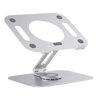 Imagem de Suporte para laptop de mesa com rotação 360 multi-ângulo/altura ajustável suporte de computador de alumínio para MaxBook Air