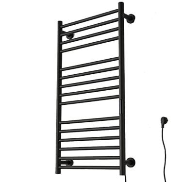 Imagem de Toalheiro elétrico de fibra de carbono de aço inoxidável 304 escorredor de temperatura constante, preto