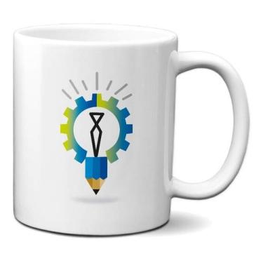 Imagem de Caneca Presente Engenheiro Criativo Ideia Engrenagem E Lápis