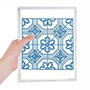 Imagem de Caderno de Ilustração de Flores com Estampa Azul Talavera Diário Recarregável Diário Papelaria