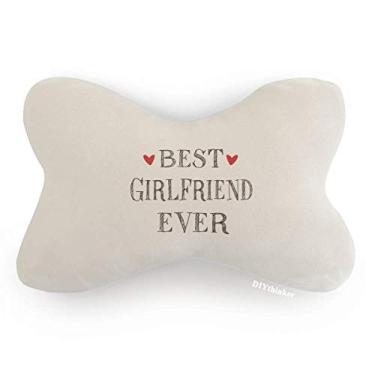 Imagem de DIYthinker Best Girlfriend Ever – Almofada para decoração de pescoço com estampa de coração para carro