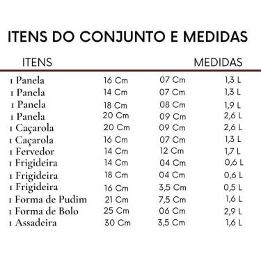 Imagem de Kit 13 Panelas Caçarolas Vermelho Teflon Antiaderente