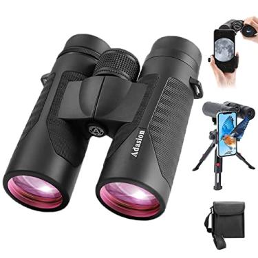 Imagem de Binóculo 12x42 para adultos com novo adaptador de fotografia de smartphone - 18 mm de grande visor - lente de 16,5 mm Super Bright BAK4 Prism FMC – Binóculos para pássaros que assistem caça – à prova d'água (1,25 lbs)