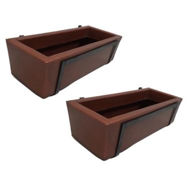 Imagem de Jardineira de Planta 37cm Com Suporte para Jardim Vertical (Marrom, 2)